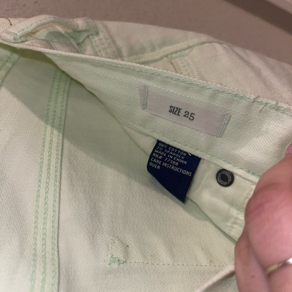 Madewell Light Green Denim Shorts – Mid Rise, Size 25 - Picture 5 of 8